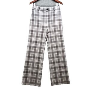 Wilfred Dress Wide Leg Dress Pants Womens Small Gray Plaid Preppy Academia